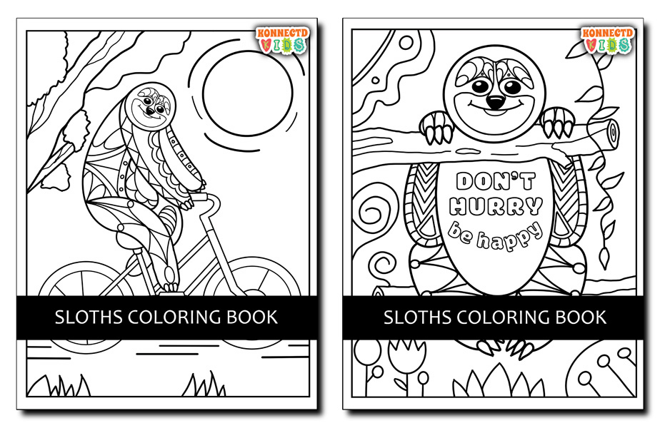 Sloth Coloring Book (Paperback) - Konnectd Kids